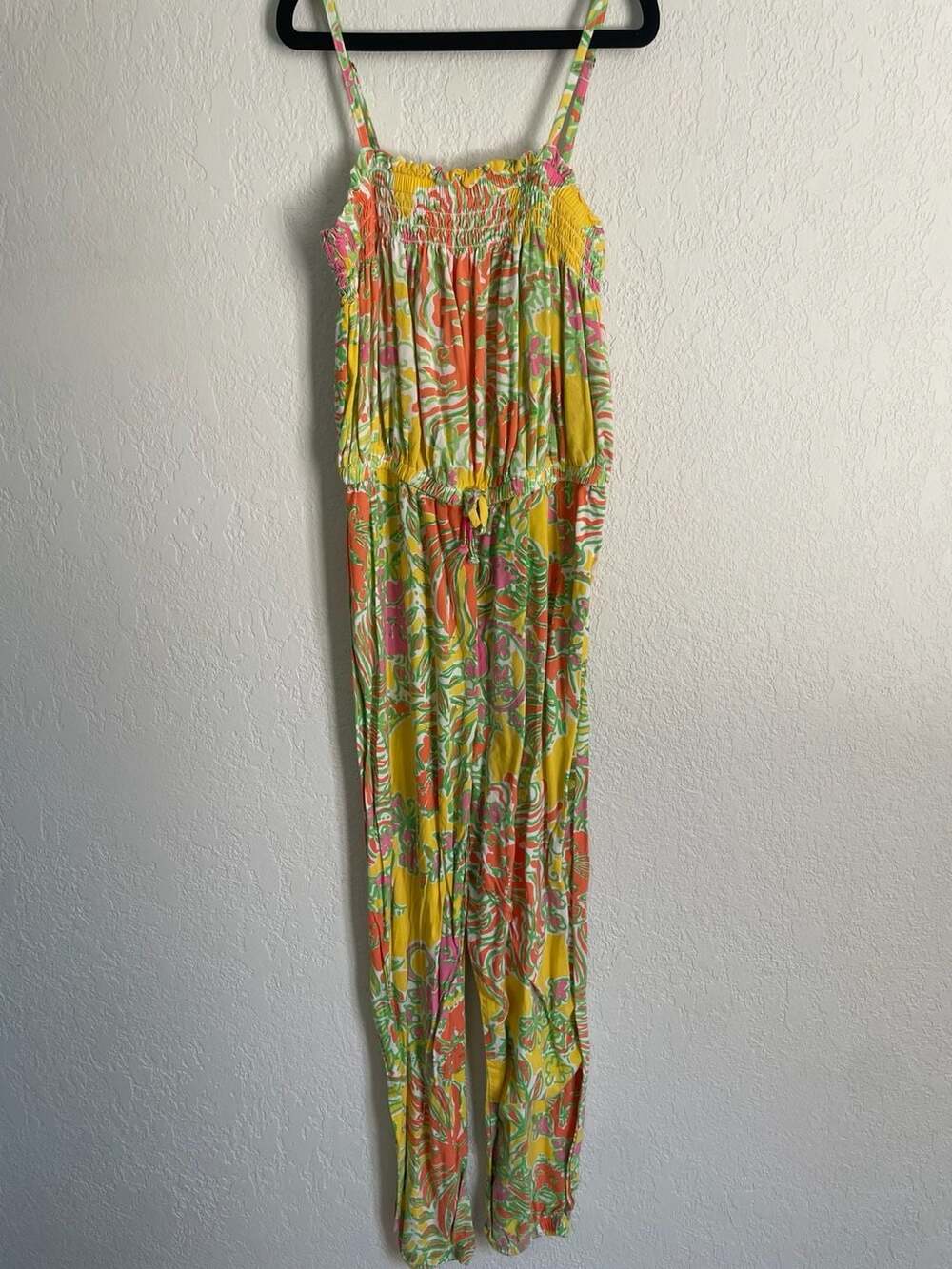 Lilly Pulitzer for Target Floral Smocked Jumpsuit Size L (10/12)
